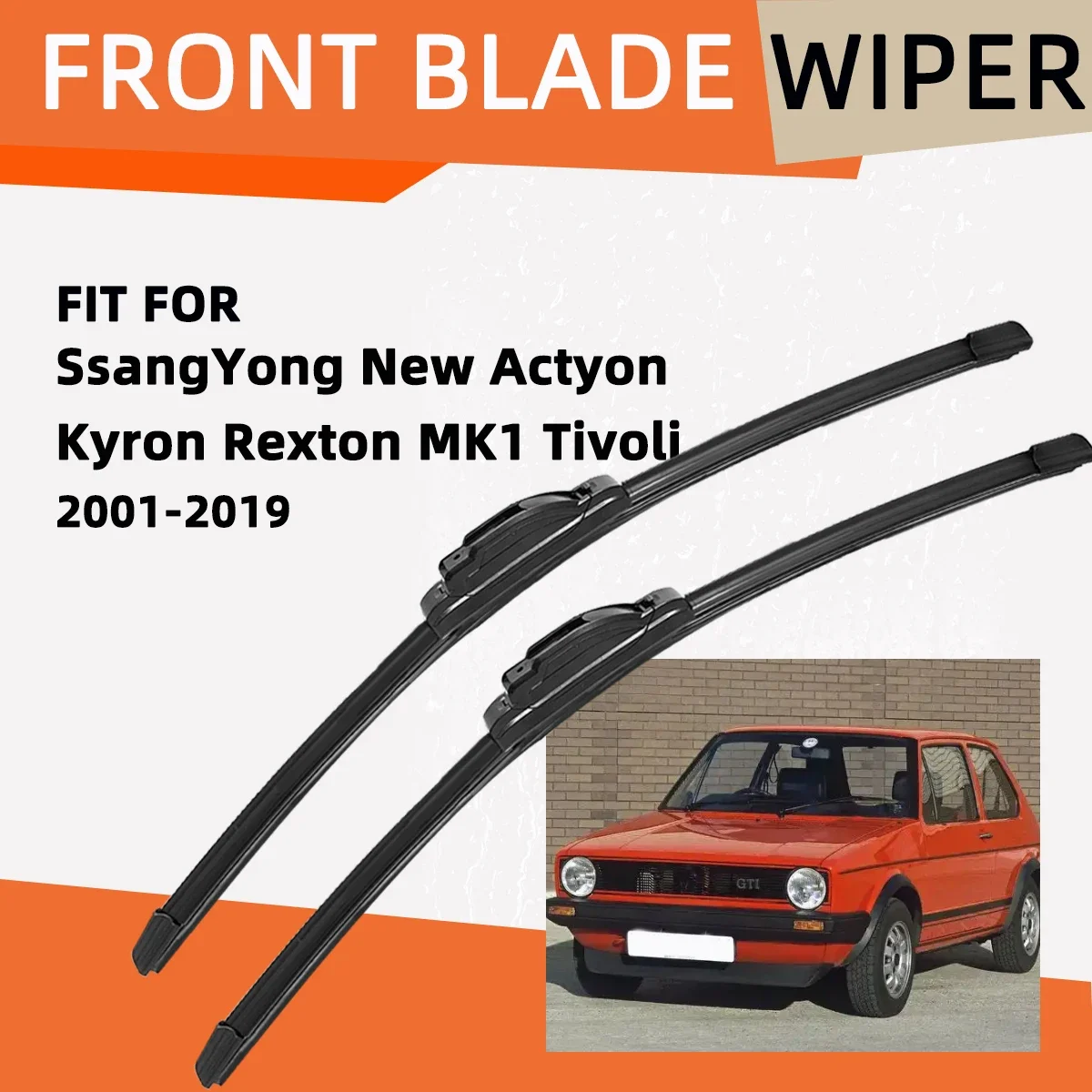 

Double Rubber Car Wiper for SsangYong New Actyon Kyron Rexton MK1 Tivoli Front Blade Brushes Accessorie Windscreen Wiper Wear