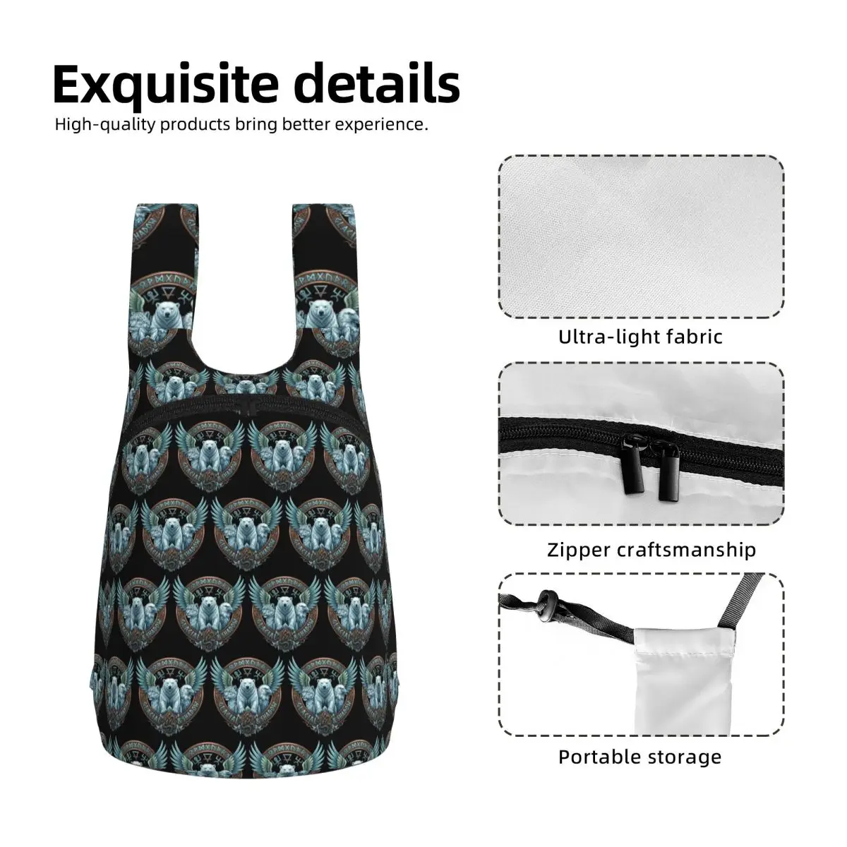 Glacial And Shadow Mythical Animal Emblem Backpack School Bag Hiking Travel Daypack for Men Women Storage Bookbag Shoulder Bags