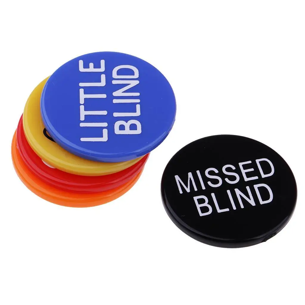 BIG BLIND LITTLE BLIND MISSED BLIND KILL RESERVED Dealer Buttons Casino Set