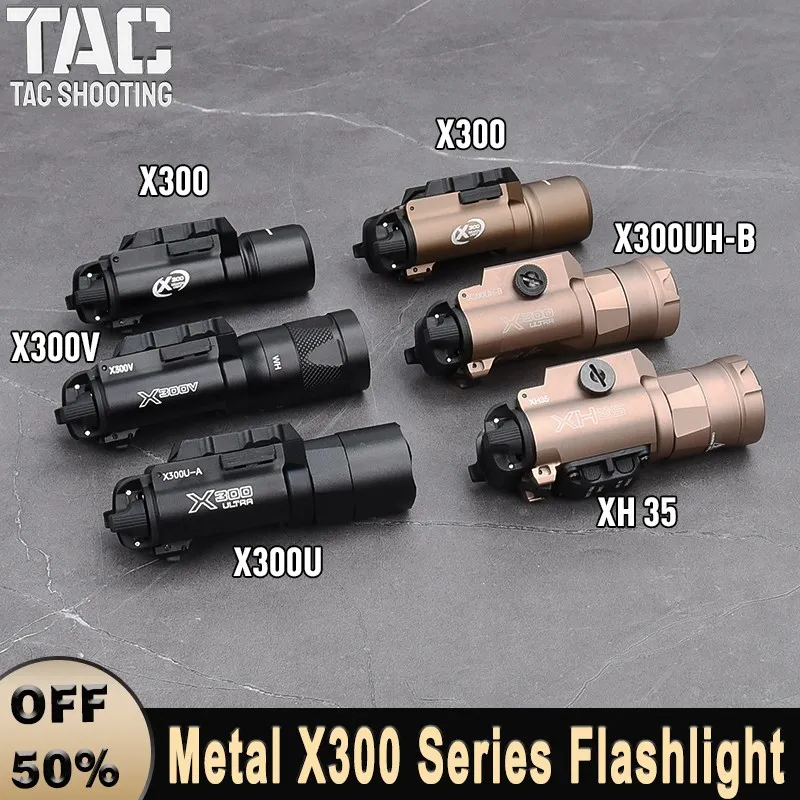 WADSN Metal X300 X300U X300UH-B X300V XH35 Tactical Flashlight LED Strobe Light For 20mm Rail Airsoft Weapon Pistol Accessory