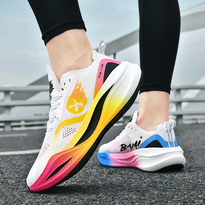

Men's Shoes Breathable All-match Mesh Shoes Sports Carbon plateShoes Men's All-match Wear-resistant Running Shoes for Men