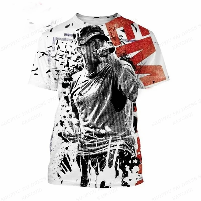 Rapper Eminem 3d Print Tshirt Graphic 3d Print Tshirt Men Fashion T-shirts Kids Tops Tees Unisex Tees Mens Clothing Punk T-shirt