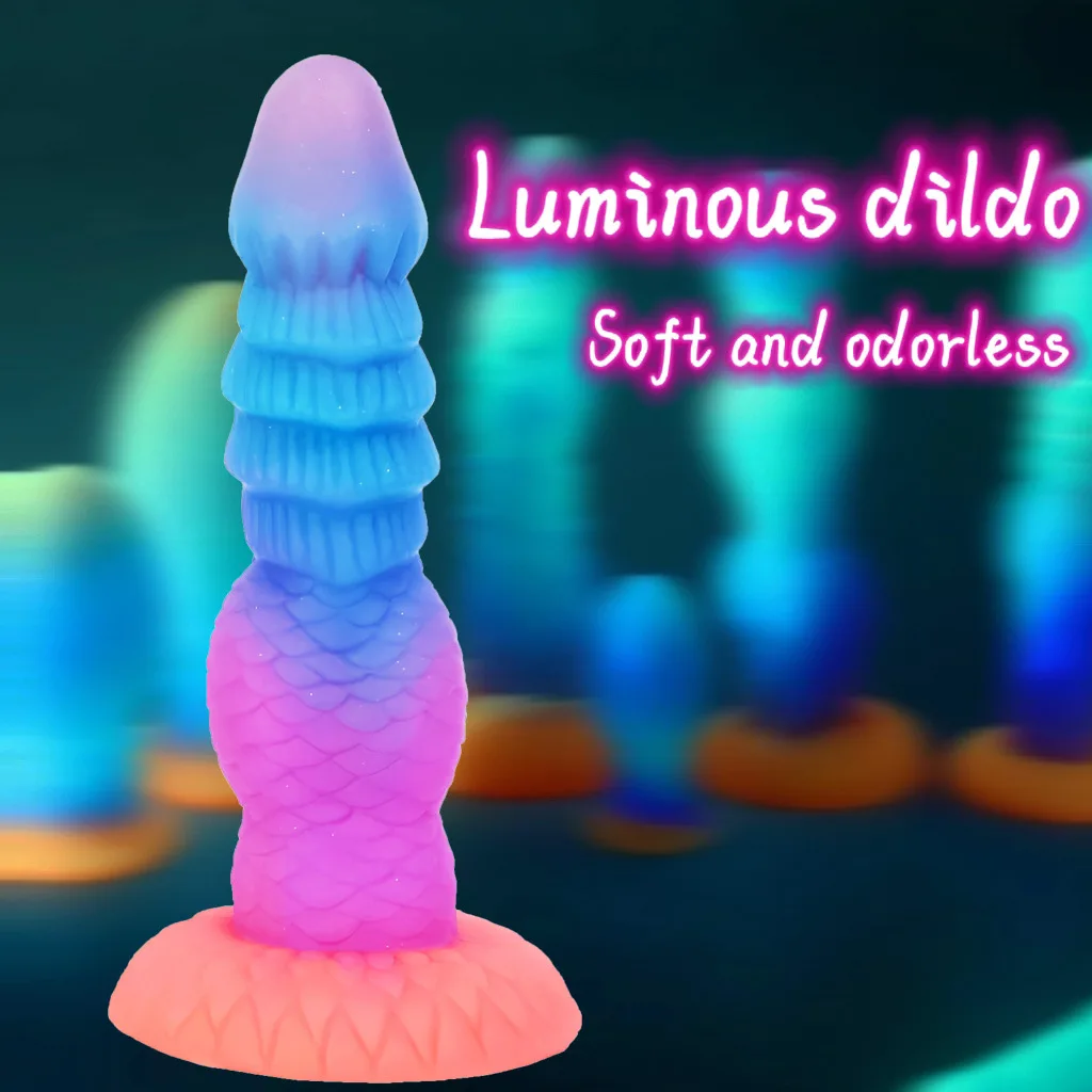 Factory Sales Anal Luminous Dildo Sex Toys For Women Huge Penis Dick Animal/Monster Horse Dildos Anal Plug Buttplug Adult 18+