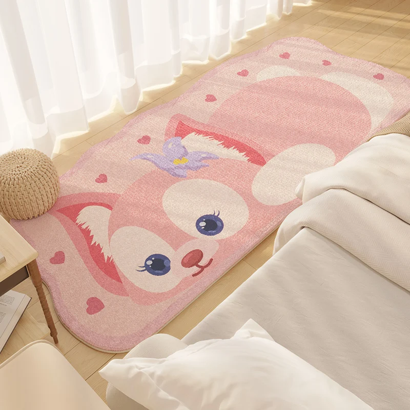 Cartoon Style Living Room Decoration Pink Carpet Fluffy Soft Bedside Rug Irregular Shapes Rugs for Bedroom Thick Plush Study Mat