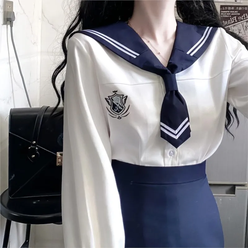 Uniforme coreana Hot Girl College Style Bag Hip Skirt Sailor Suit Jk Uniform School uniform Cosplay Japanese Patchwork Dress set