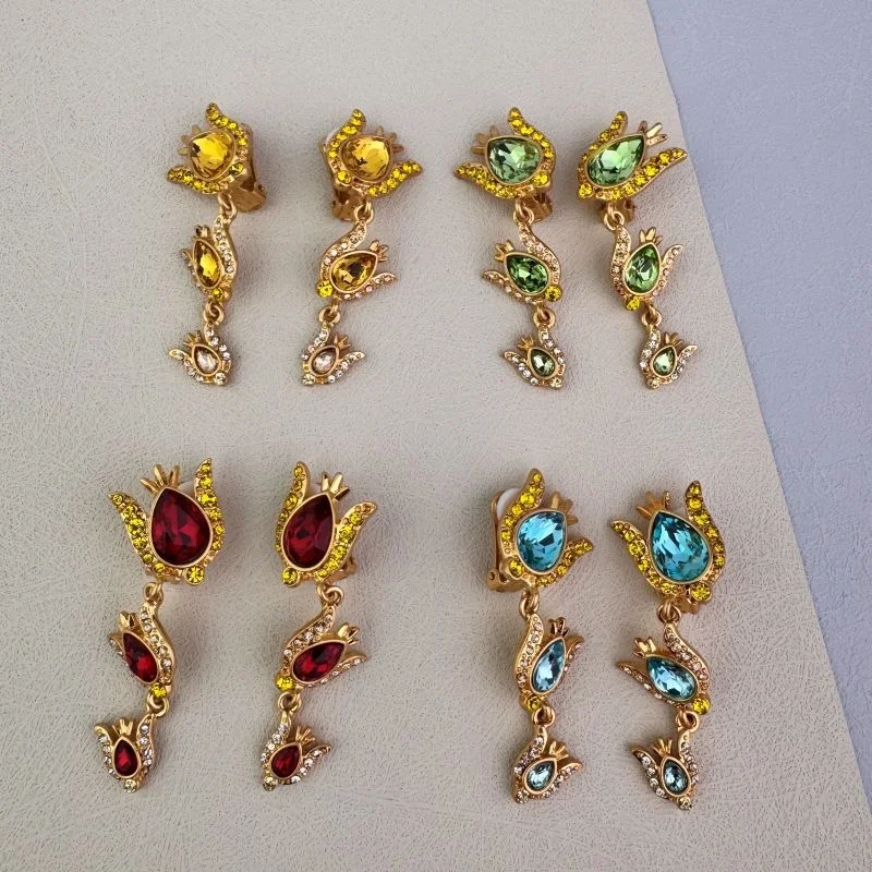 New European And American Style Retro To Do Old Light Luxury Temperament Niche Design Senior Sense Swallow Shape Ear Clip Female