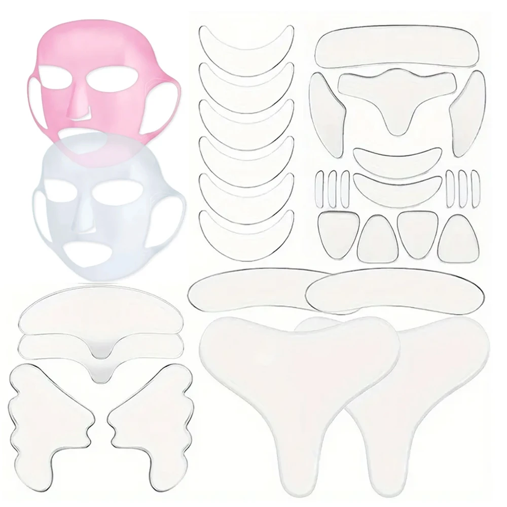 

32 шт., силиконовые пластыри против морщин, наклейки для ухода за кожей, многоразовые пластыри для разглаживания морщин на лице, косметические пластыри для груди, лица, шеи