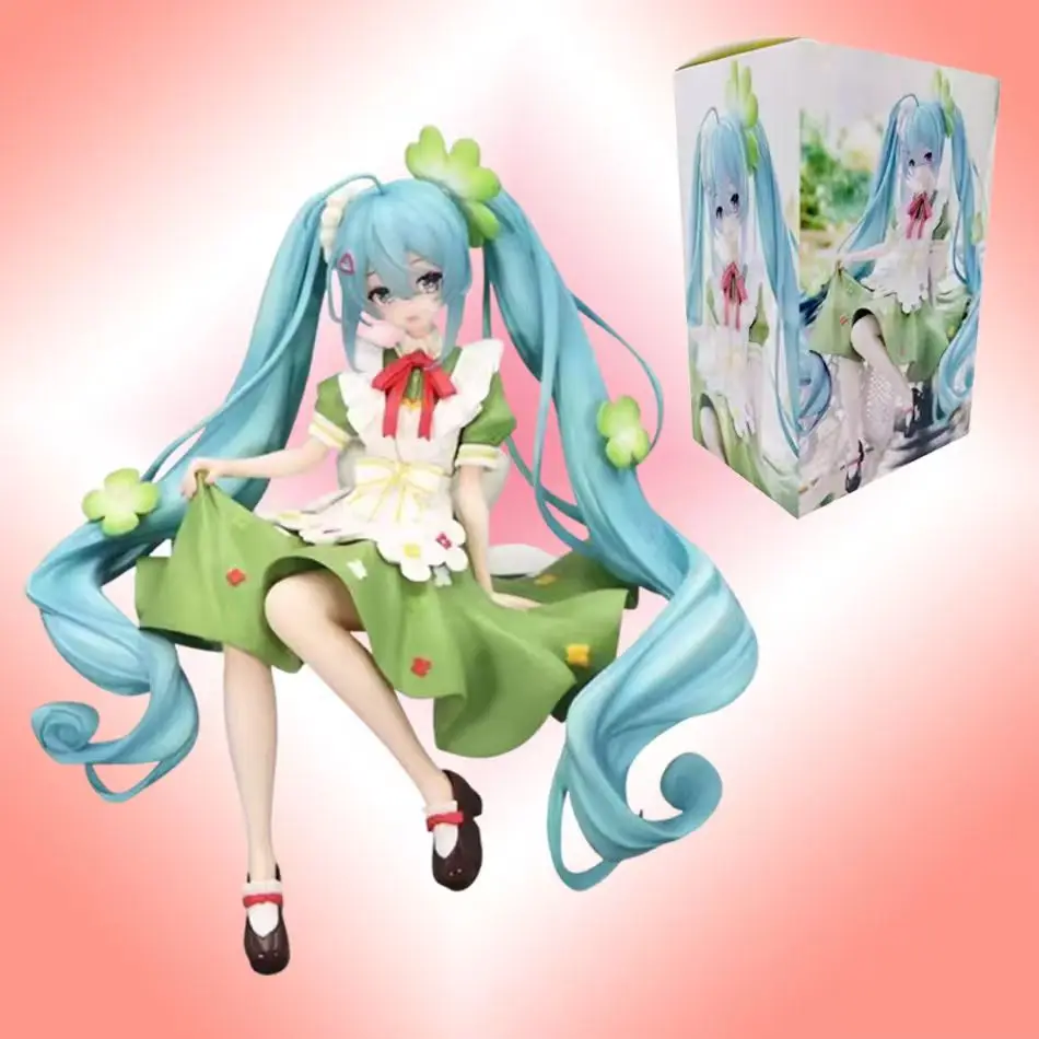 

Cute Hatsune Miku Figures Four-leaf Clover Flower Fairy Maiden Models Decorative Ornaments for Beautiful Girls Birthday Gift