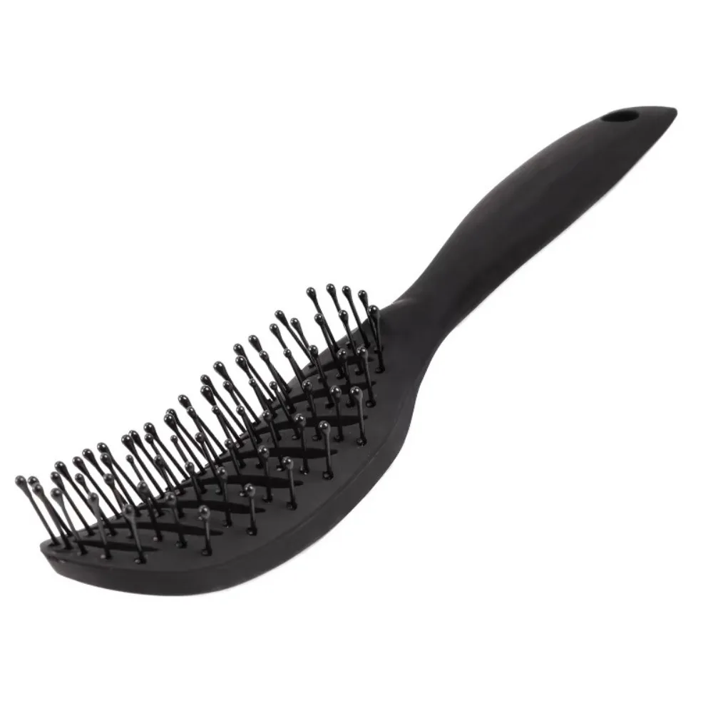 

Anti Static Styling Hair Brush Curved Vent Heat-Resistant Plastic Detangling Brush 9 Row Rack Wide Tooth Scalp Massage Comb