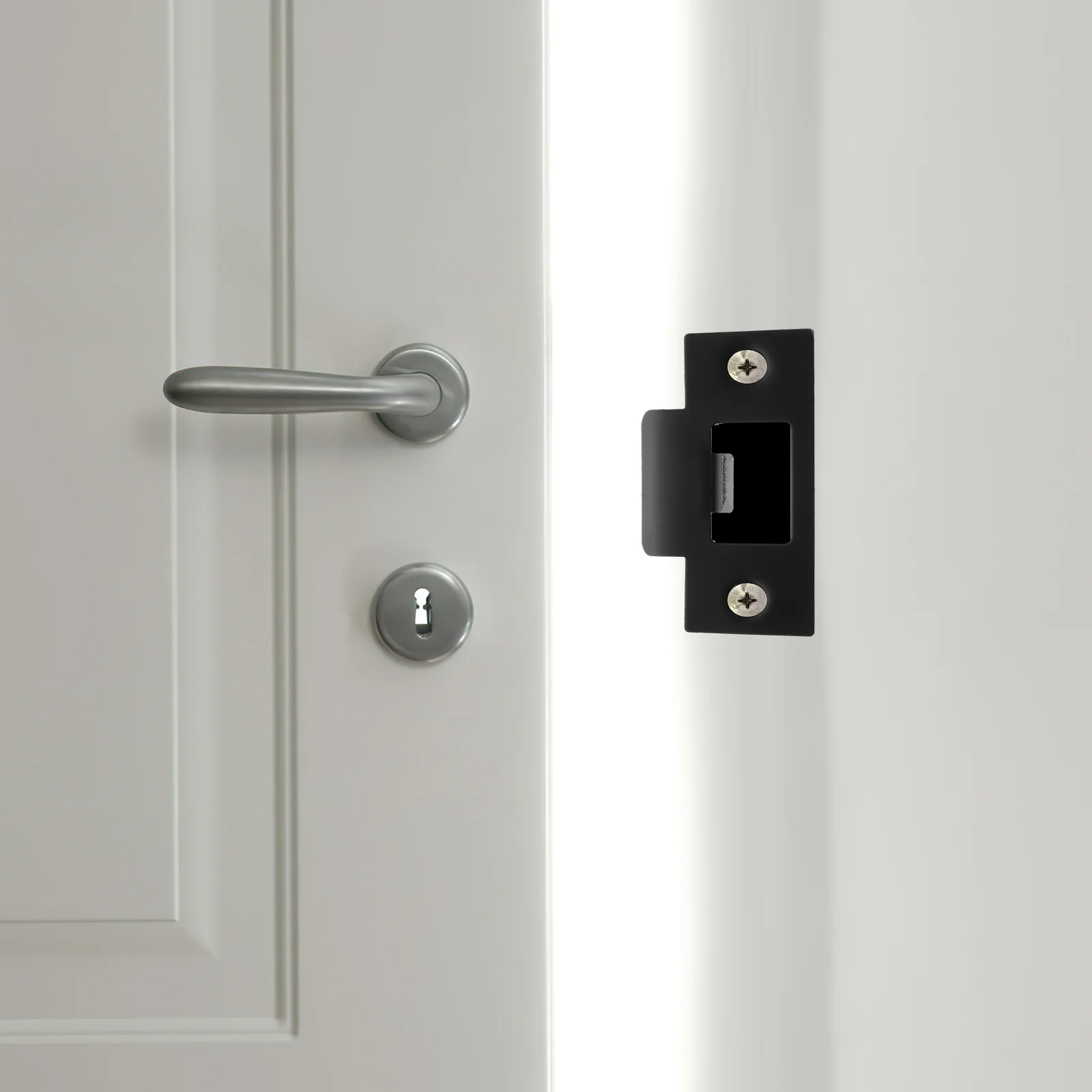 

4pcs Stainless Steel Reinforcement Plate Home Security Door Strike Plate Extender Kit Hole Filler Covers Front Door Protection