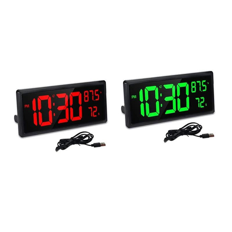 

Large Digital Wall Clock,Digital Clock Display With Temperature And Humidity,14.3 Inch LED Numbers For Home Office