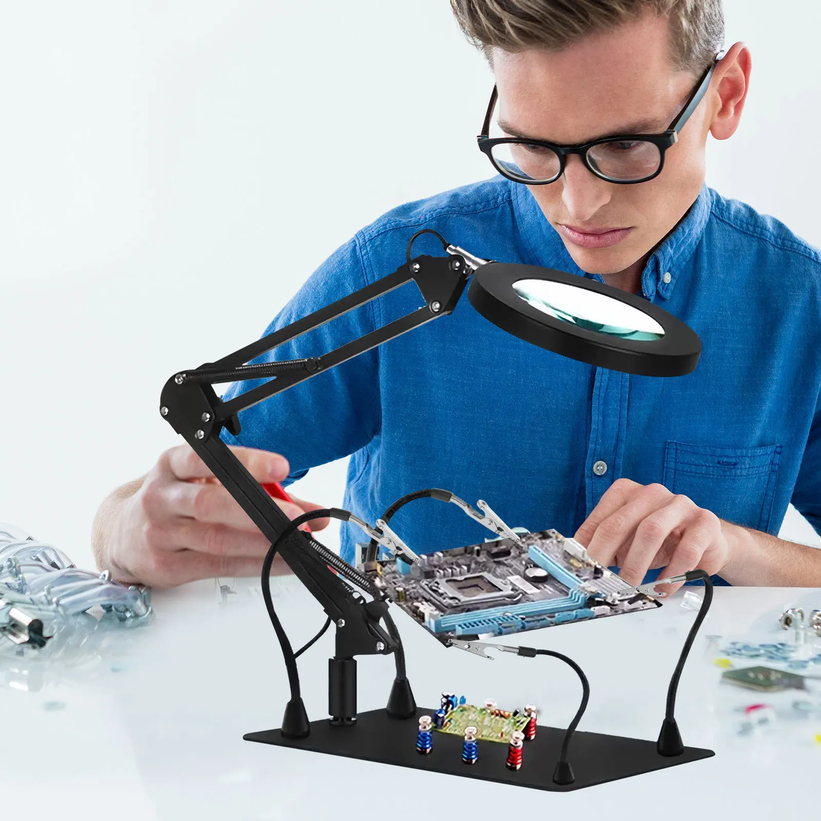 3 قطعة منضدة لحام المشابك قابل للتعديل أداة اليد الثالثة أذرع مرنة لإصلاح Pcb تركيبات لحام القطع