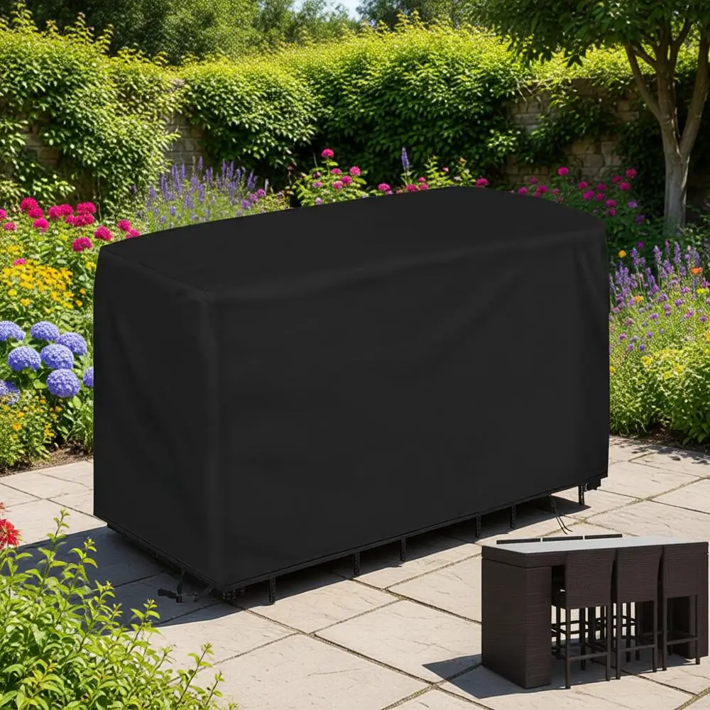 

Durable Waterproof Outdoor Bar Height Dining Set Cover - 76L x 34W x 42H