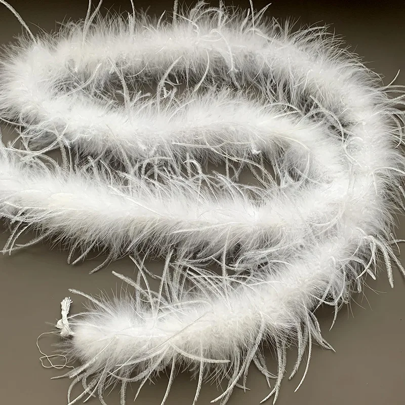 

Wholesale 20g Ostrich Feather Boa 2m White Feathers Scarf for Dance Performance Party Decoration DIY Clothing Accessories