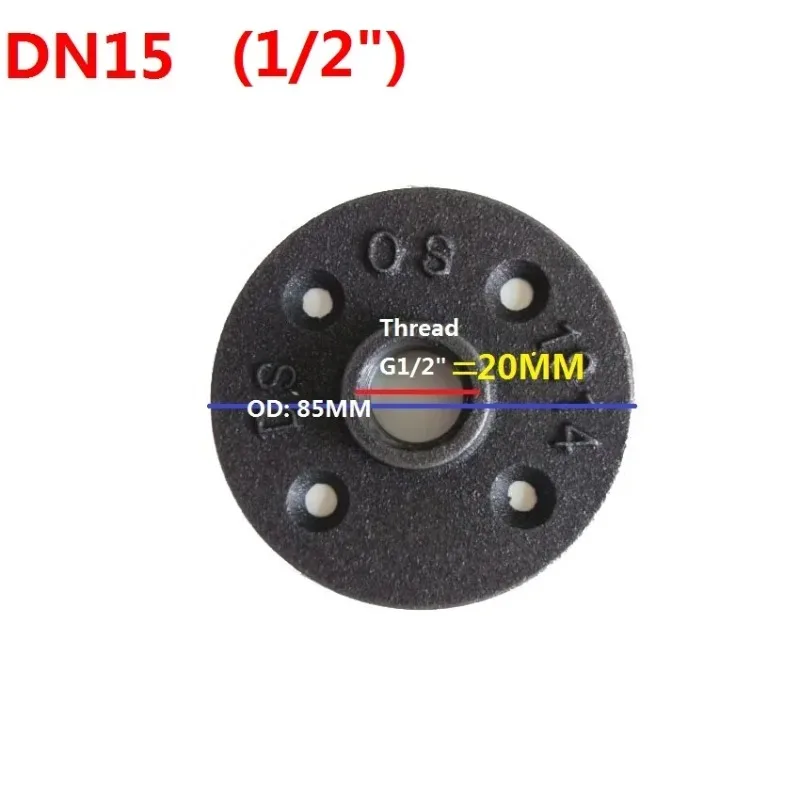 DN15 Vintage Industrial Cast Iron Pipeline Wall Hanging Hook DIY Decor Hardware For Bathroom Garment Storage 1PC