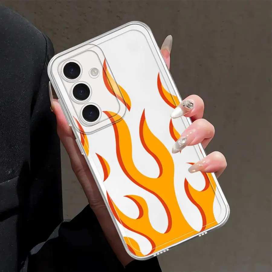 Creative Fashion Flame Fire Case for Samsung Galaxy A57 A34 A35 A25 A51 A36 A37 A26 A24 A56 A54 A15 A52 A14 A16 A52 A17 A55