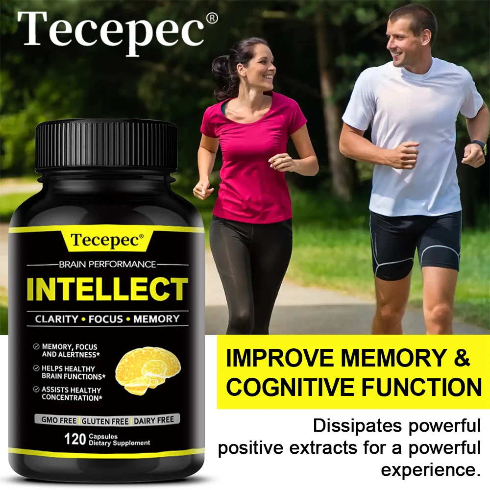 الذاكرة والتركيز والشفافة ومكملات الدماغ للطاقة - معززات الدماغ المعكرونة DMAE Bacopa Monnieri وكبسولات Phosphatidylserine