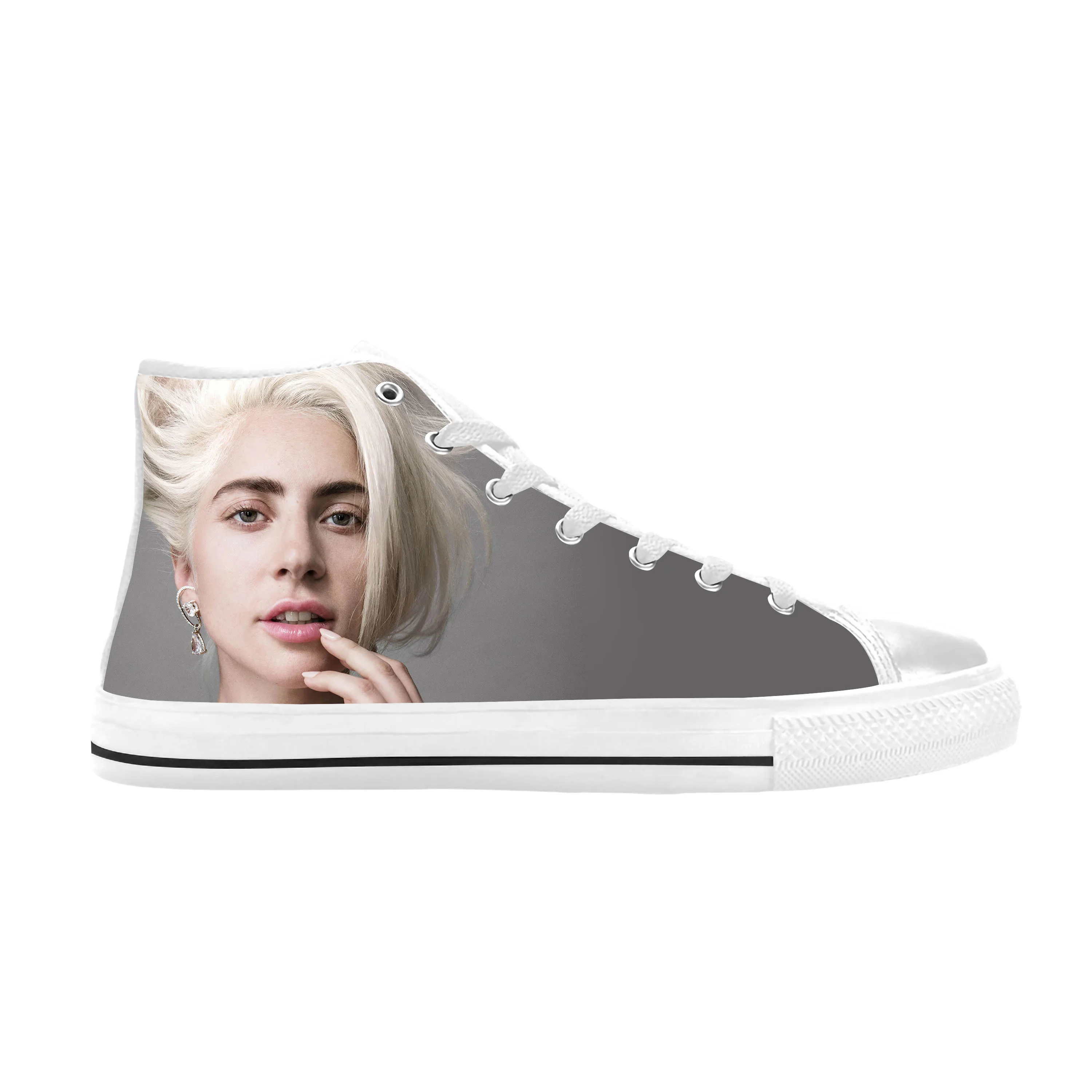 Lady Gaga Pop Singer Music Cute Fashion Popular Casual Cloth Shoes High Top Comfortable Breathable 3D Print Men Women Sneakers