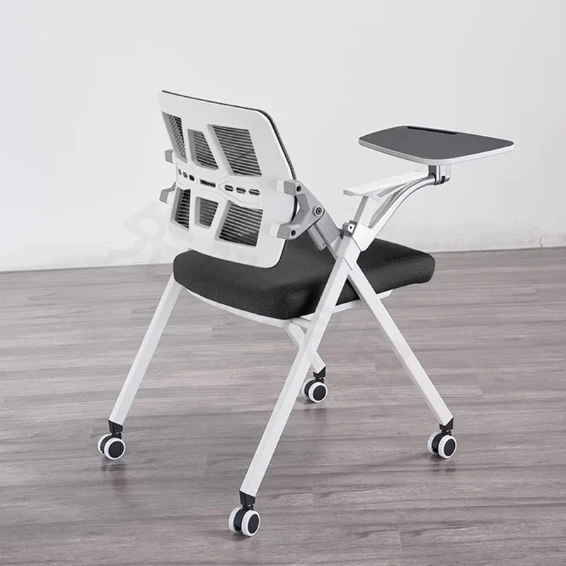 Folding Training Chair with Writing Board Desk Conference Office Chair Employee Wheels Negotiation Furniture 바퀴 의자 리클라이닝 의자