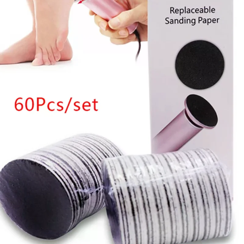 

60pcs Replaceable Sandpaper Disc Cuticle Foot File Callus Remove Dead Pedicure