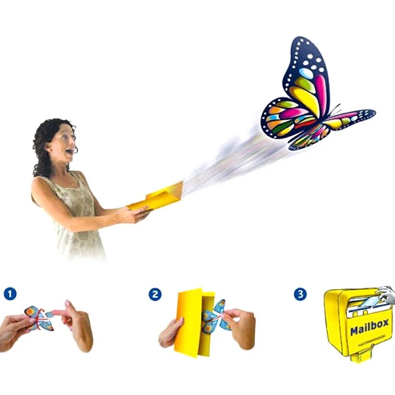 1Pc Card magic flying out butterfly surprise magic props mystical trick toys