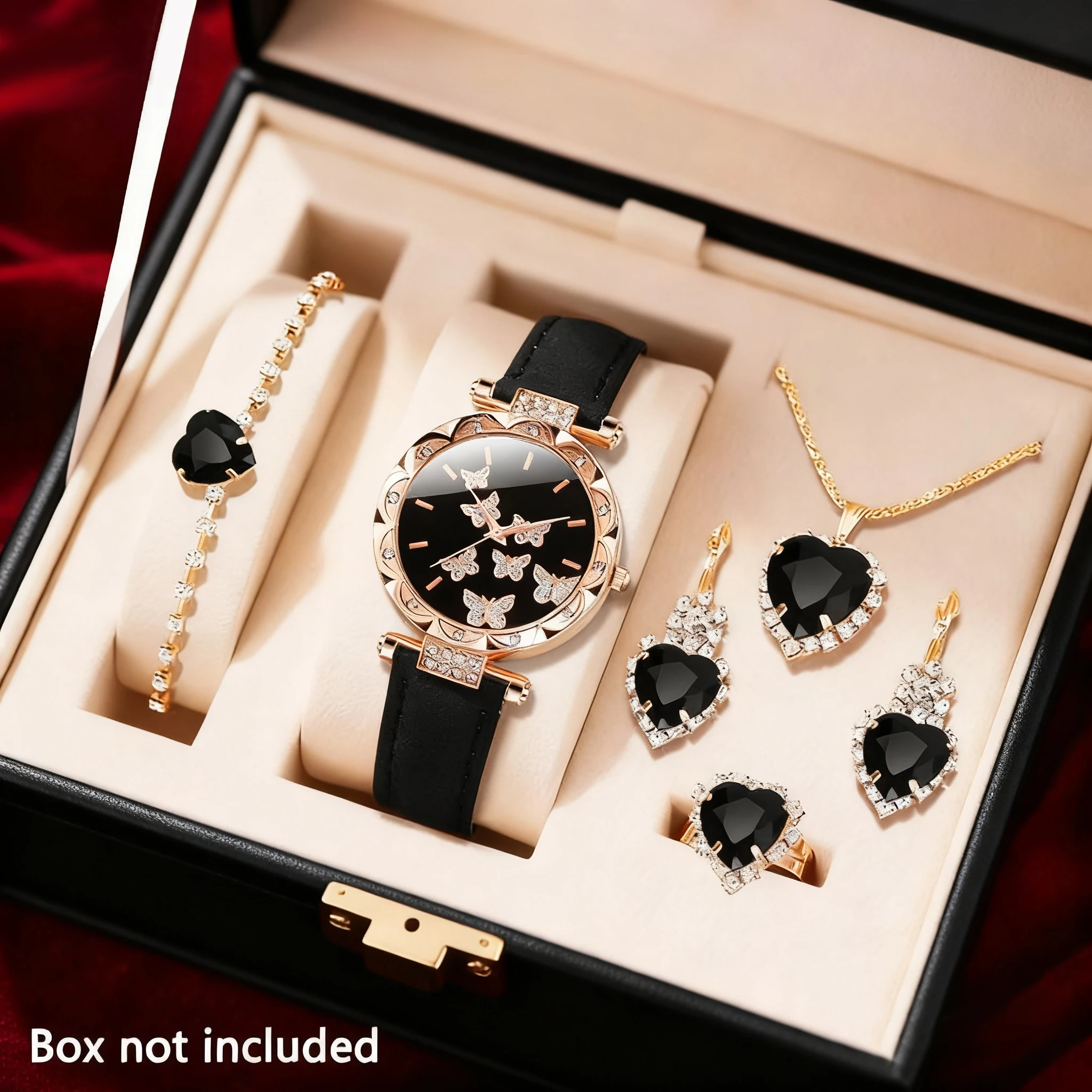 6PC Fashion Ladies Watch + Accessories Set, the perfect combination of watch and accessories, the ideal gift choice