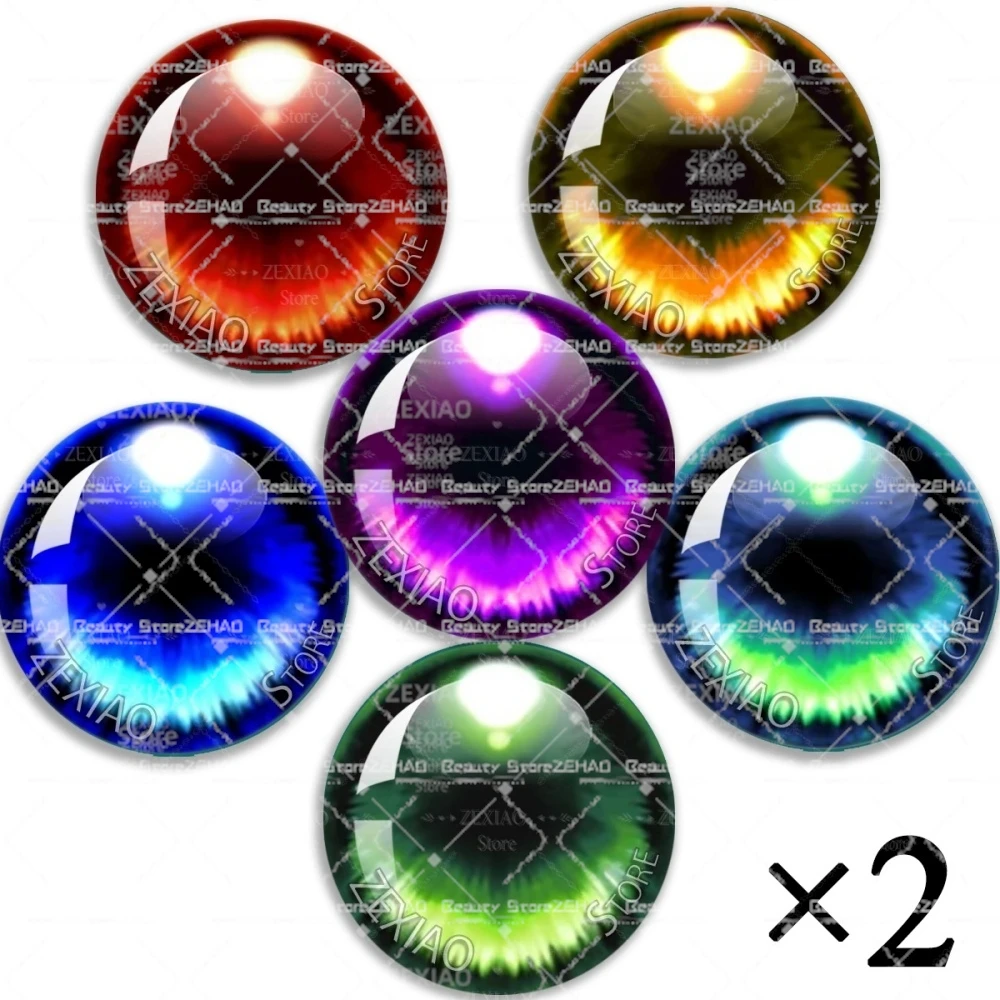 12Pcs/Bag 10MM-40MM Blythe Doll Eye Chips Colorful Pupil Eyes Chips 14mm Thin Pupil Eyes Accessories Eyes Chips Gift MS002 view 2