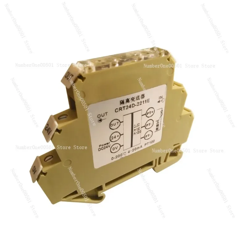 High precision, industrial grade, ultra-thin PT100 PT1000 Cu50 temperature transmitter 0-10V 4-20mA