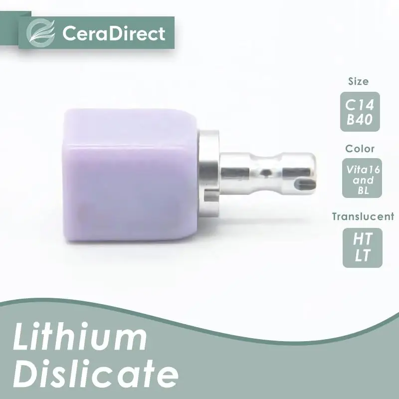 5 Pieces Ceradirect Lithium Disilicate Blocks(Glass Ceramic)-C14-HT/LT ——for Dental Lab CAD/CAM