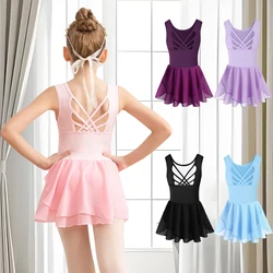 Girls Tank Ballet Leotards with Skirt Toddler Dance Dress,Cute Butterfly Hollow Back