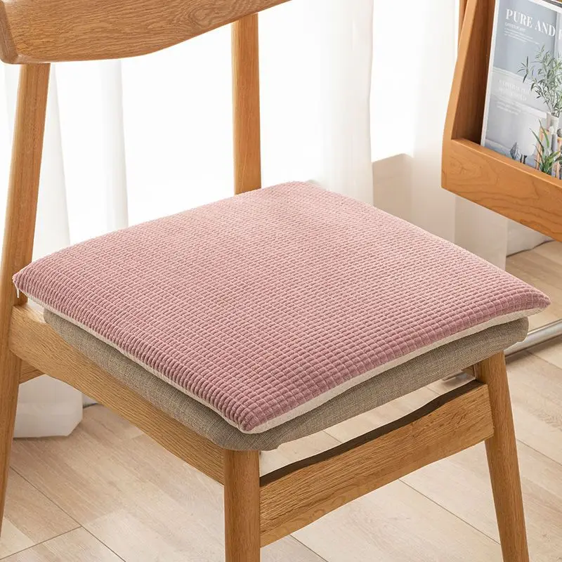 Four Season Universal Thicken Office Sedentary Stool Pad Simple Solid Color Home Square Seat Mat Non-slip Dining Chair Seat Mat