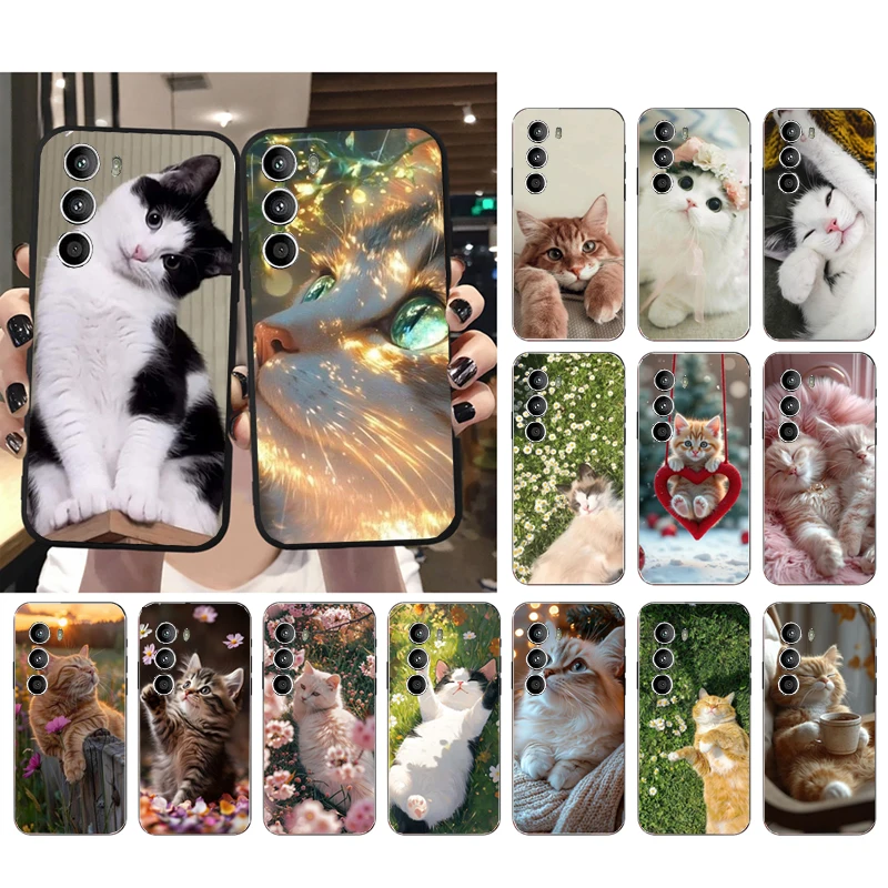 

Cute cat Phone Case For Motorola Edge 50 40 Pro 50 40 30 Ultra Neo Fusion Moto G Play G Stylus G Power G 5G