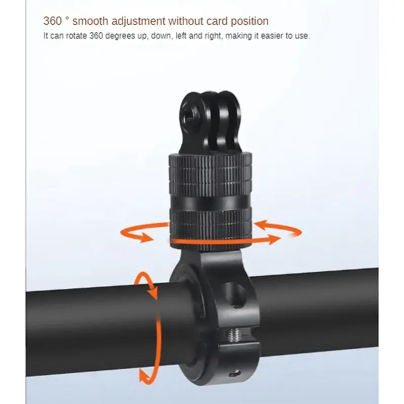 360° Rotating Damping Anti-Vibration Bicycle Camera Clip Mount for GoPro for DJI Osmo Action Aluminum Alloy