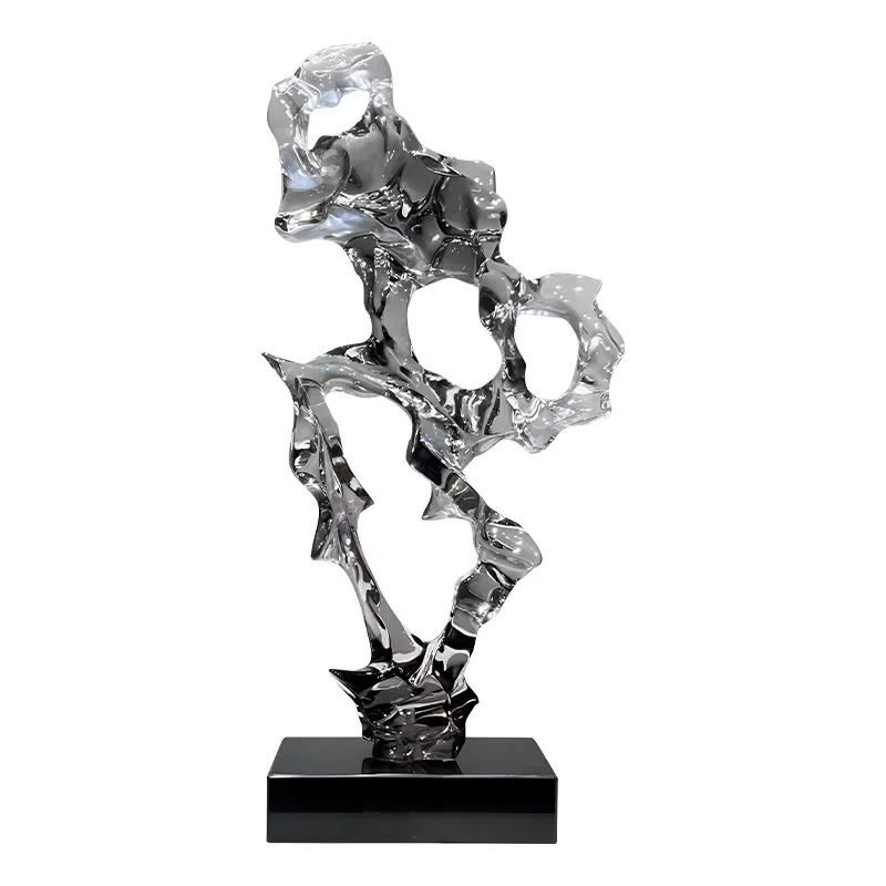 Taihu Stone Abstract Transparent Resin Sculpture Sales Office Hotel Lobby Entrance Living Room New Chinese Ornament Accessories
