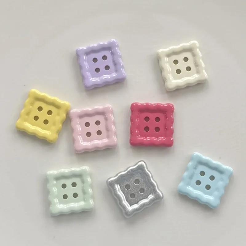 10Pcs Cute Cookie Shaped Plastic Button Women Children's Clothing Sewing Accessories Girls' Phone Case Hair Clips DIY 3D Deco