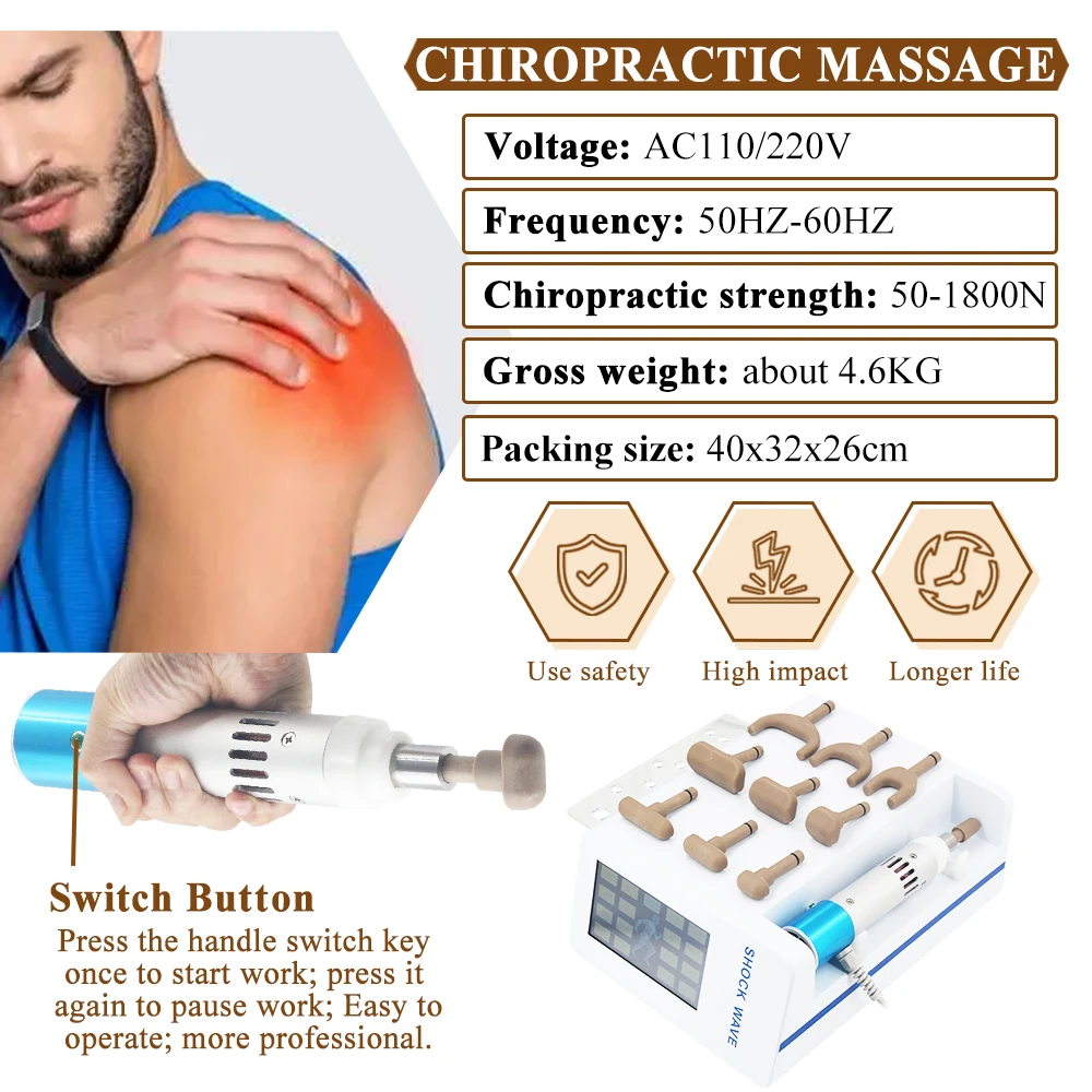 ไฟฟ้าแก้ไขปืนนวดปากมดลูกกระดูกสันหลังไคโรแพรคติกเครื่องมือไคโรแพรคติกปรับเครื่องมือ Impulse Adjuster ใหม่ 1800N