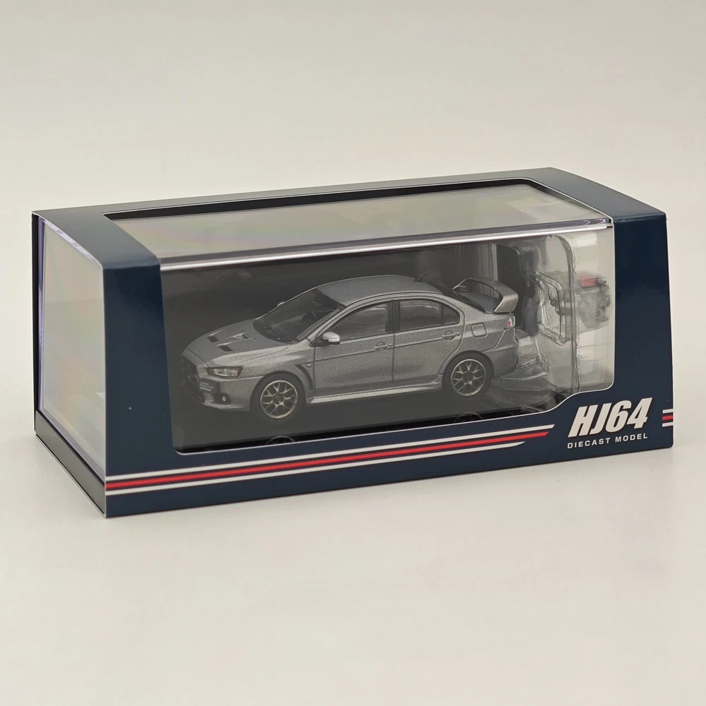 

Hobby Japan 1/64 Lancer Evolution X Final Edition w/Engine Display Model Titanium Gray (M) HJ642053AGM Diecast Car Collection