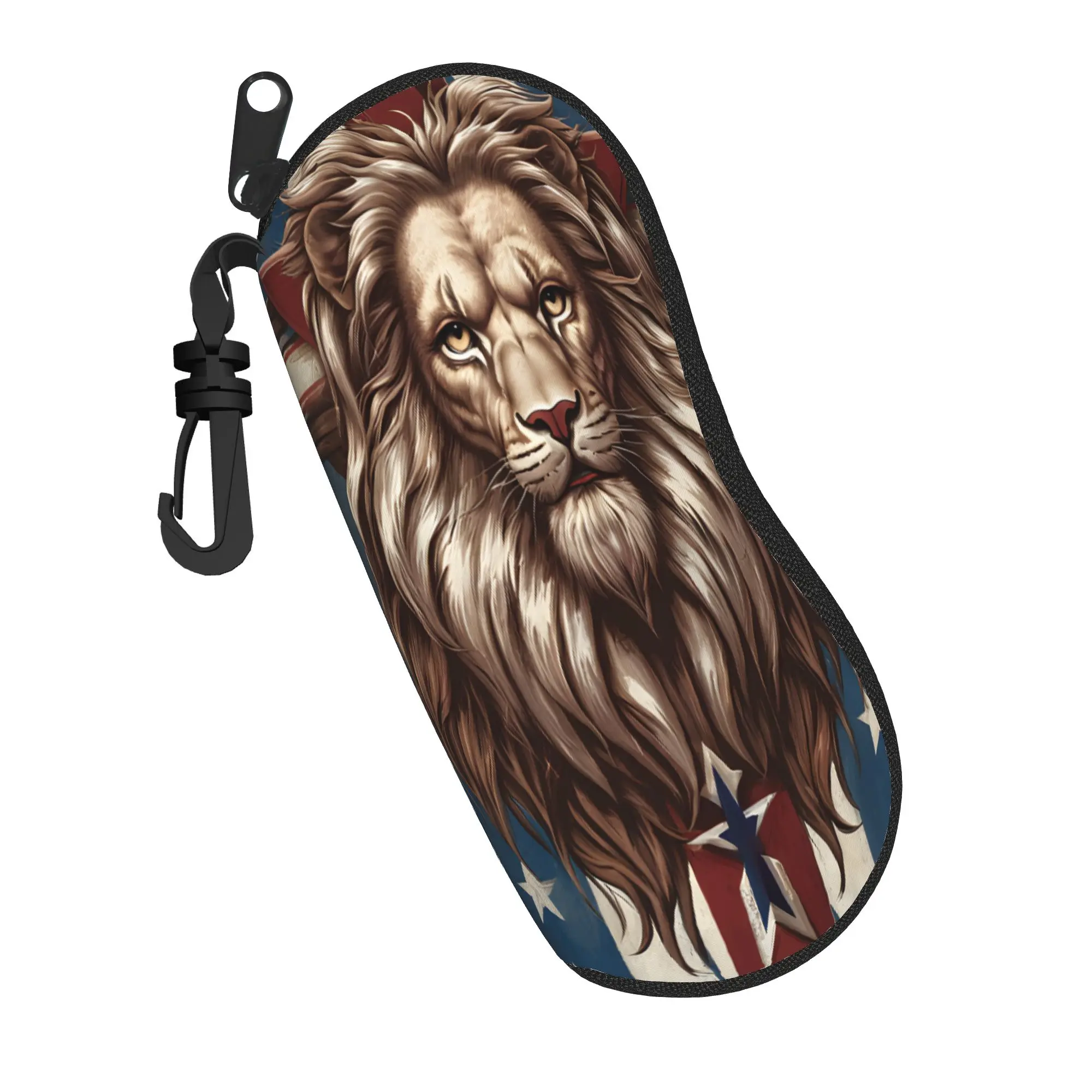 Lion of Judah Cross Jesus Christ Accessories Glasses Case for Girl Printing Accessories  Glasses Box Cartoon Eyeglasses Box