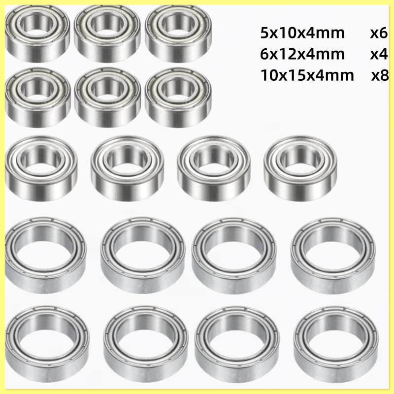 18Pcs Sealed Ball Bearing Kit for Team Associated B74 B74.1 B74.2 1/10 RC 4WD Buggy MR105 MR126 6700 Upgrade Replacement Set