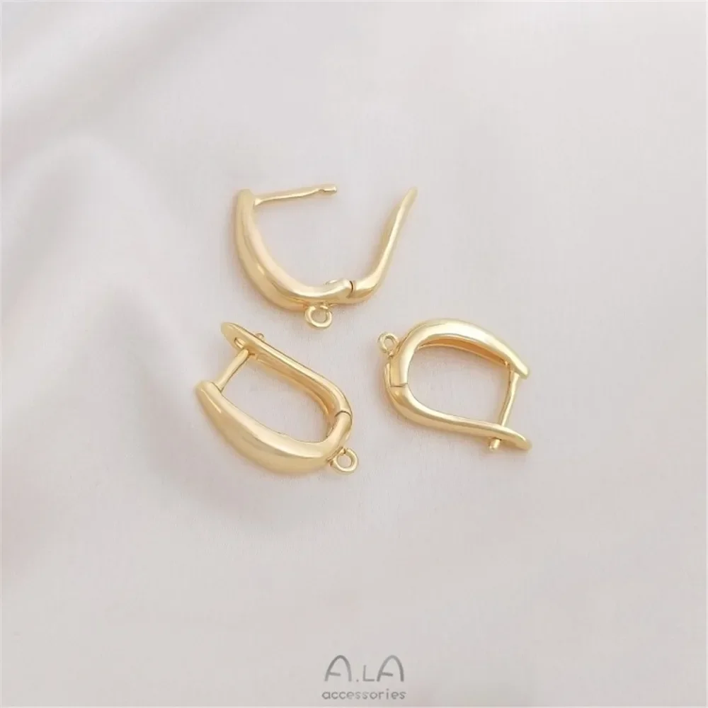 

14K Gold Color U-Shaped with Hanging Hoop Earrings Drop Shaped Ear Clips Handmade DIY Earrings Ear Accessories Materials E212