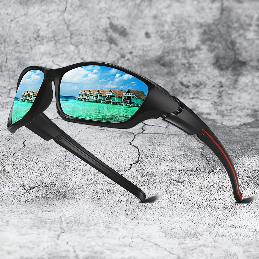 Modische Sport-Sonnenbrille mit Klassischen Bunten Streifen für Männer und Frauen, Geeignet zum Fahren, Angeln, Radfahren, Laufen, Vintage-Sportbrille