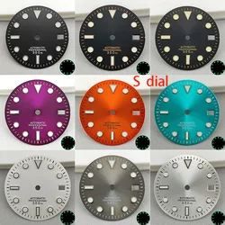 28.5mm NH35 dial S dial green luminated dial suitable for NH35 movement watch accessories