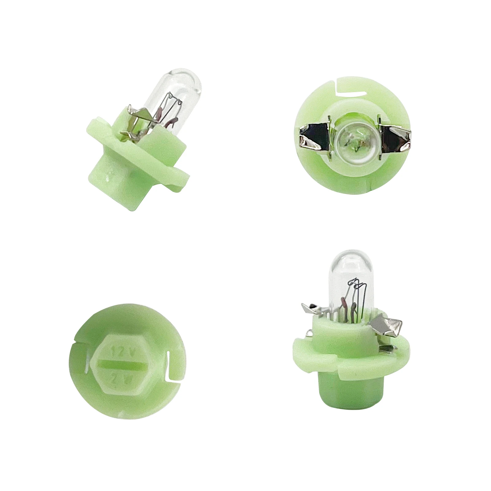 10pcs T5 Bulbs Lamps for Audi Mercedes Benz BMW Opel Volvo Dashboard Instrument 12V 2.0W  Pale green Base