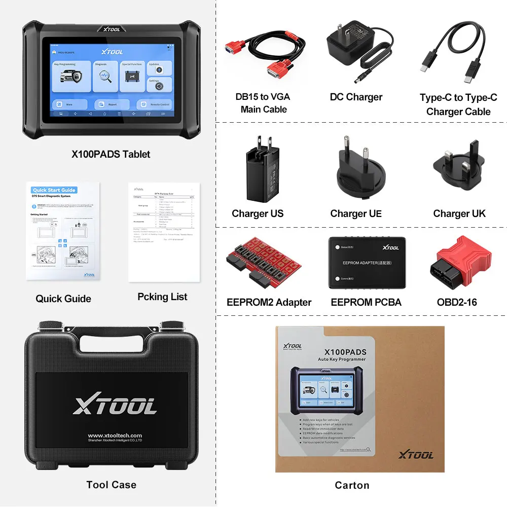 Picture 7: X100 PADS Auto IMMO Key Programming Scanner Built-in CAN FD All Key Lost OBD2 All Systems Diagnostic Tools