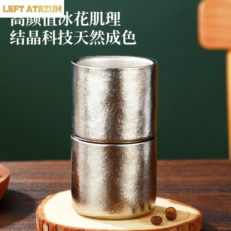 100ml Pure Titanium Water Cup,Double Layer,Heat Insulation,Anti-scalding,Antibacterial Fresh-keeping,Coffee Mug,Kungfu Tea Cup