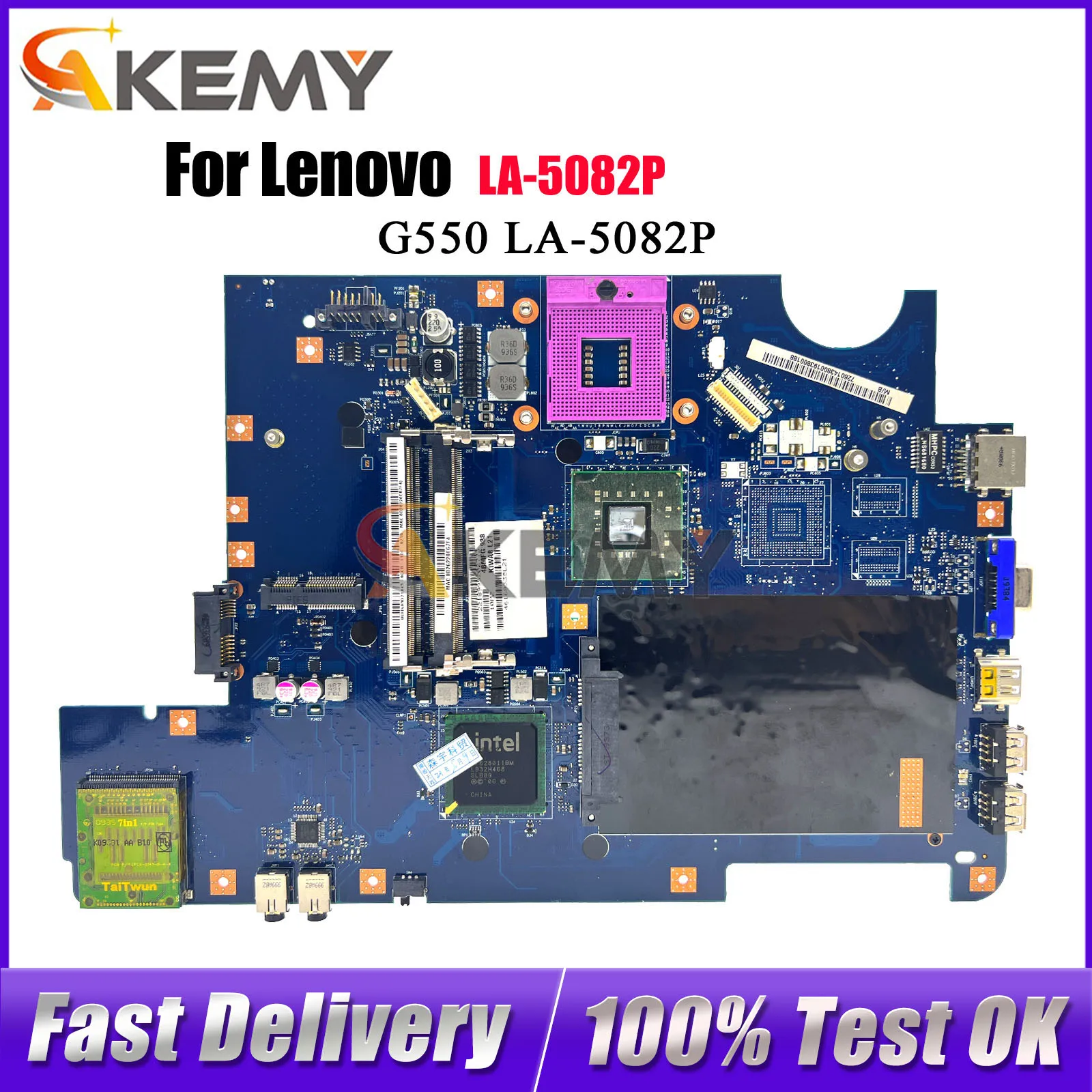 

Материнская плата для ноутбука Lenovo Ideapad G550 LA-5082P с DDR3 GM45, 100% протестировано, ОК