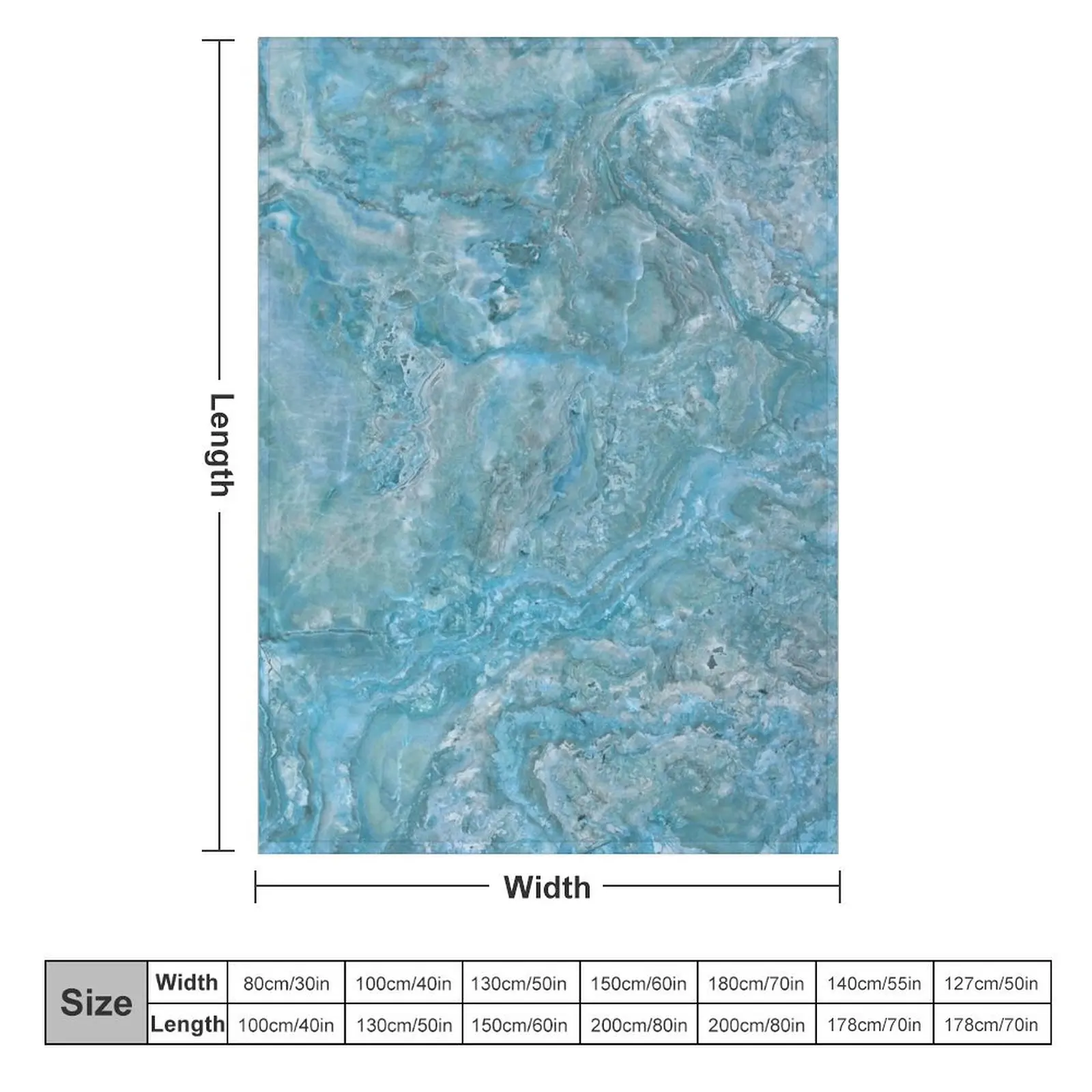 Aqua Kashmiri Marble Texture Throw Blanket Luxury Brand Single Kid'S Blankets