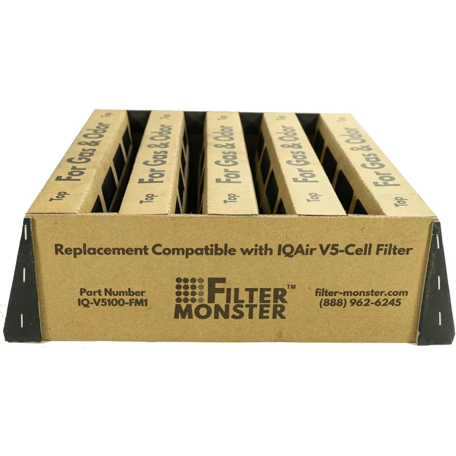 

Replacement Air Filter for IQAir HealthPro Series V5-Cell Gas Odor Filter Gray High-Efficiency Particle and Odor Removal