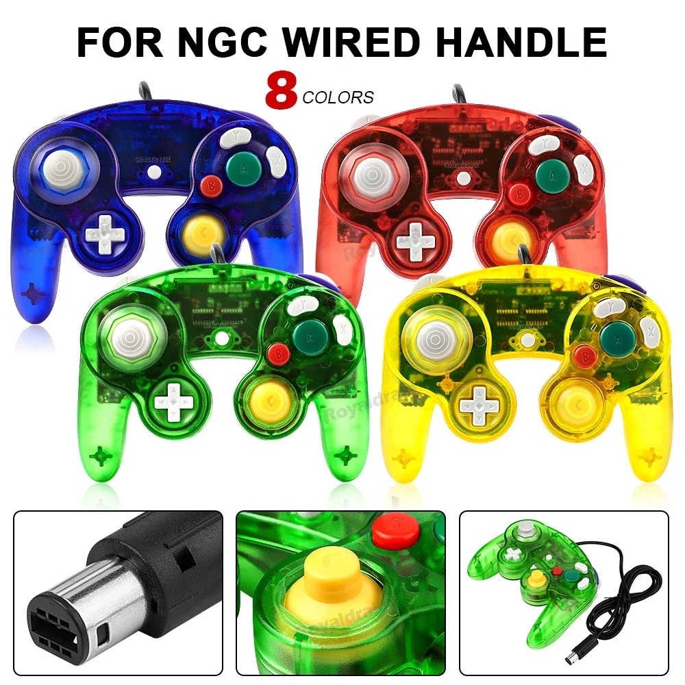 لوحة تحكم لعبة Joypad لـ NGC ، لوحة ألعاب قديمة ، لوحة ألعاب ، شفافة ، سلكية ، لوحة ألعاب للألعاب ، كلاسيكية ، شحن سريع