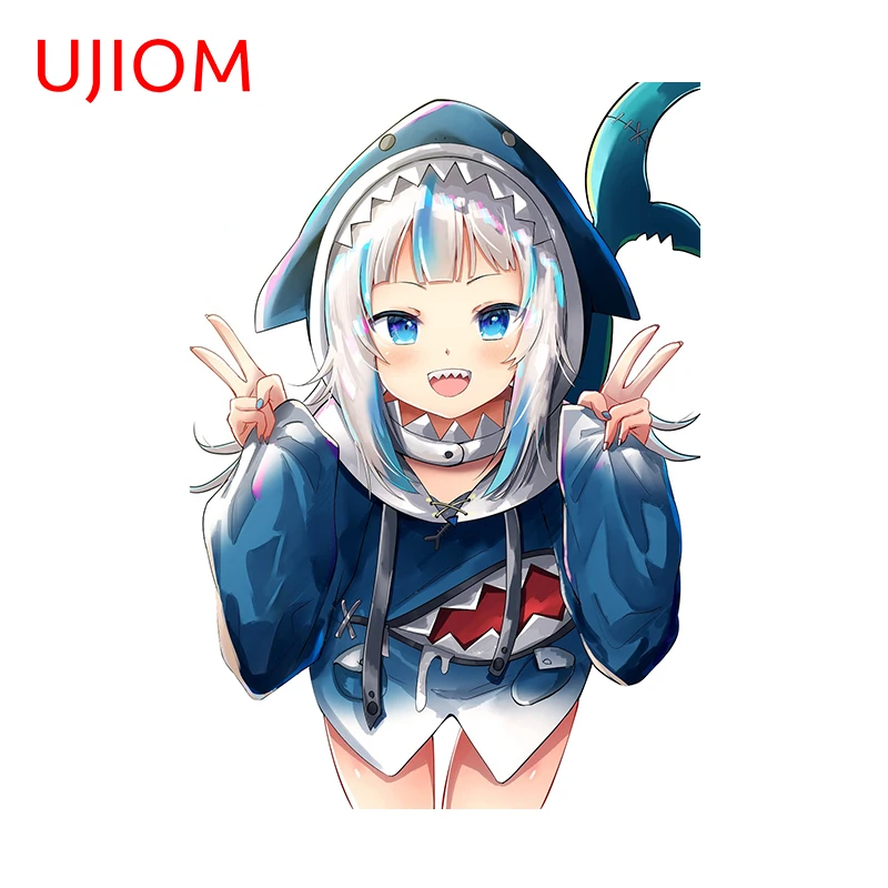 UJIOM Hololive Gawr Gura Shark Girl Peeking Wall Sticker Exclusive Design High Quality Decal Glaring Elf Like Vinyl Wallpaper